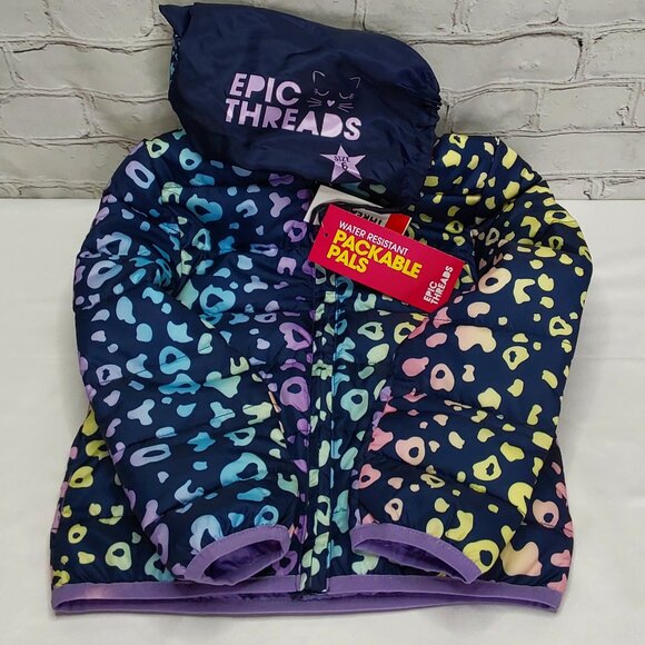 'EPIC THREADS' POSYI 'PACKABLE PALS' WATER-RESISTANT PUFFER STYLE HOODED COAT - Picture 5 of 15